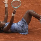 La joie de Coco Gauff après sa victoire KEYSTONE/AP/Thibault Camus